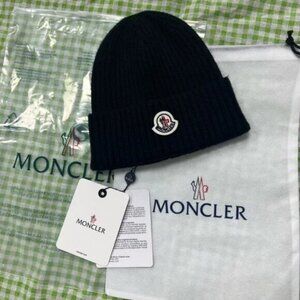 Moncler Black Knit Beanie